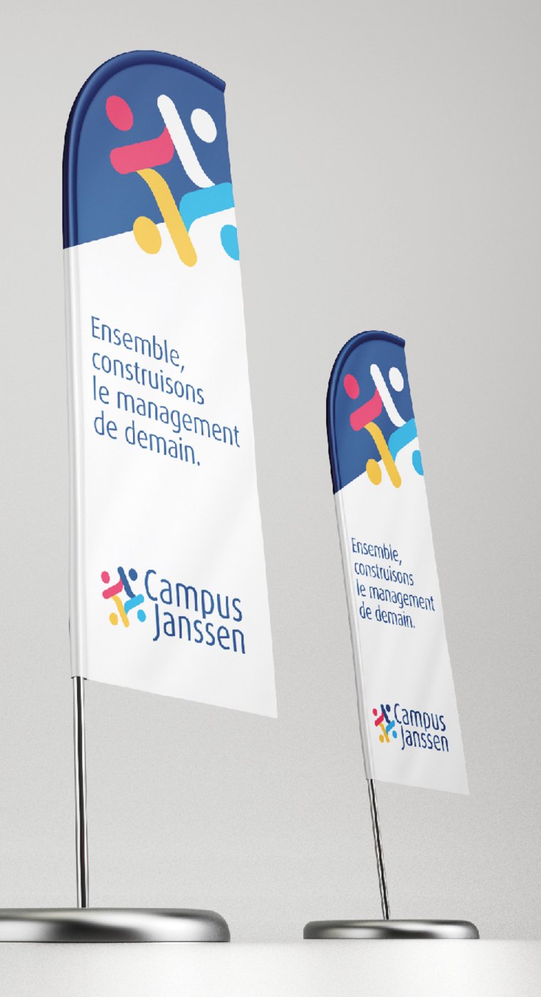 Deux oriflammes Campus Janssen