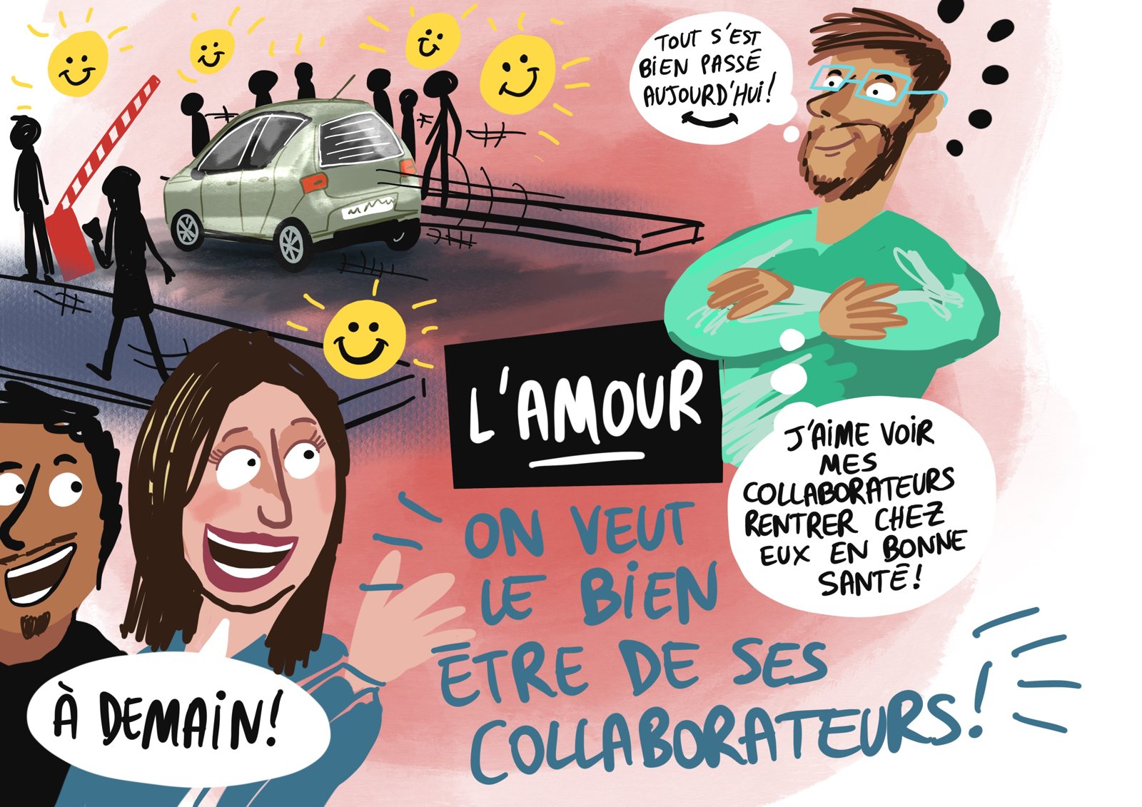 Illustration numérique Safran : le bien-être des collaborateurs