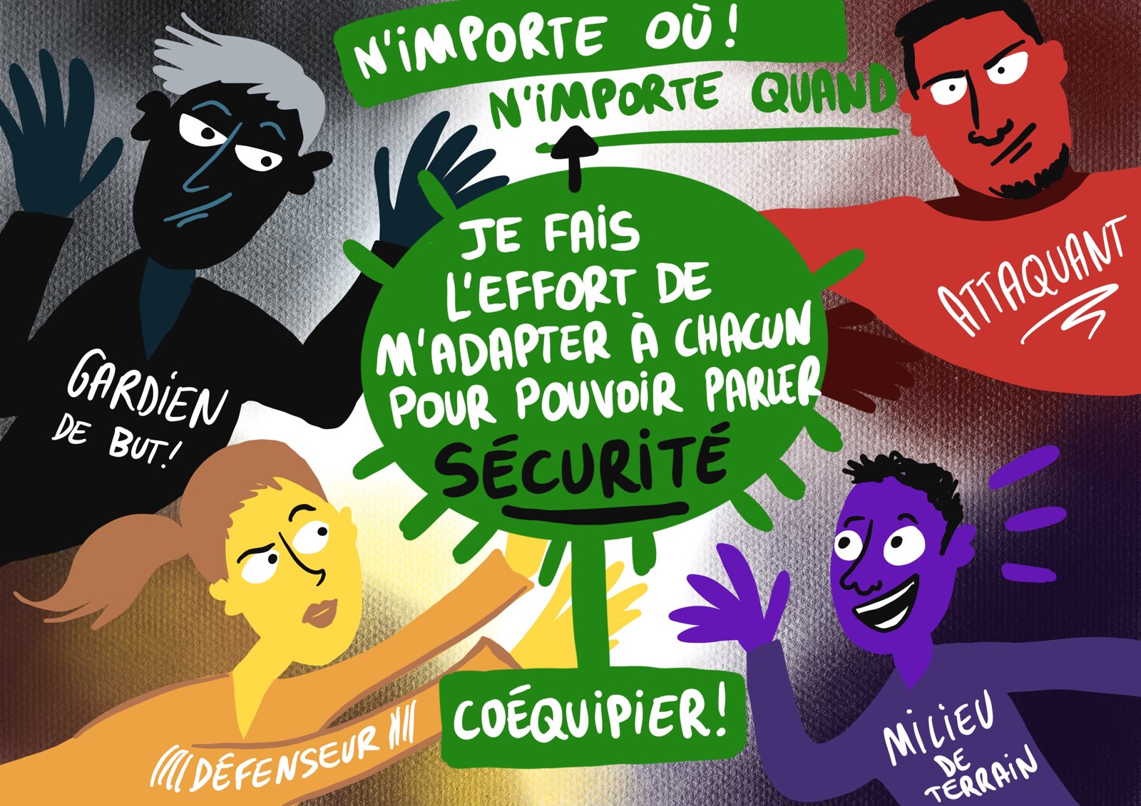 Illustration numérique Safran : Coéquipier